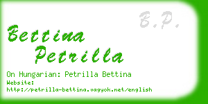 bettina petrilla business card